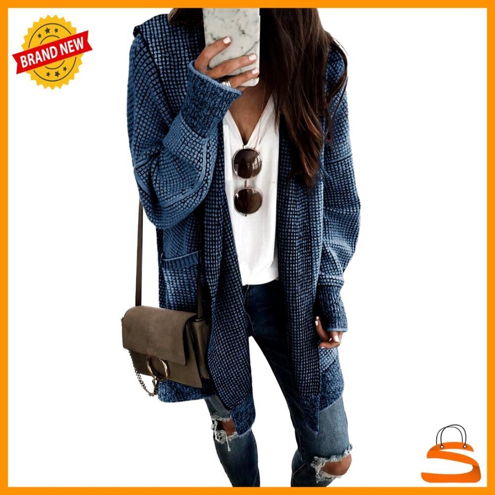 Oversized Hooded Cardigan Chunky Knit Open Front Sweater Coat Fall Fashion